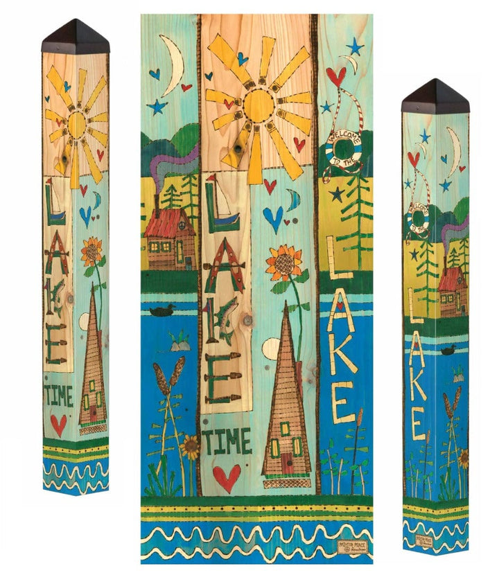 Lake Time Art Pole 40 Inches Tall Stephanie Burgess heartlandflags