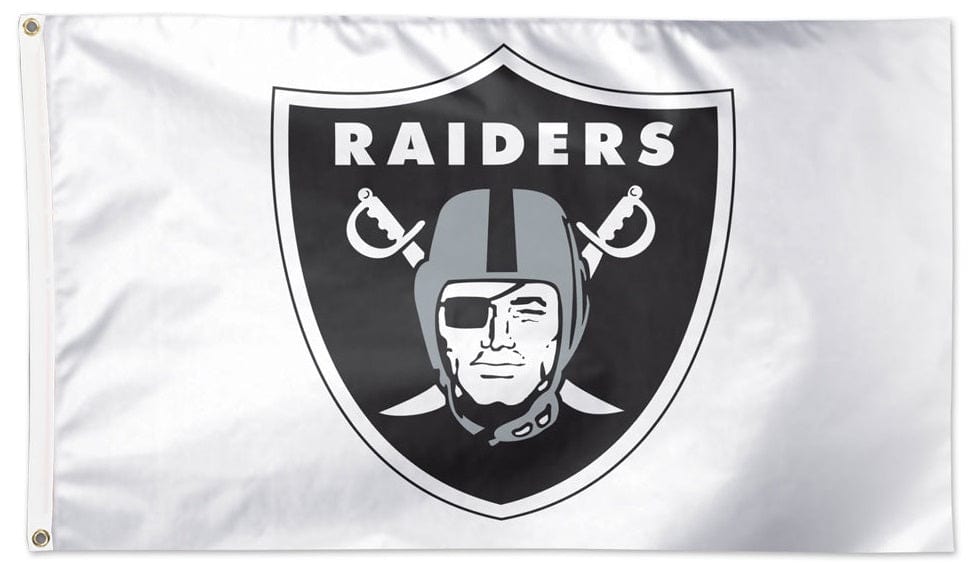 Las Vegas Raiders Flag 3x5 Logo White heartlandflags