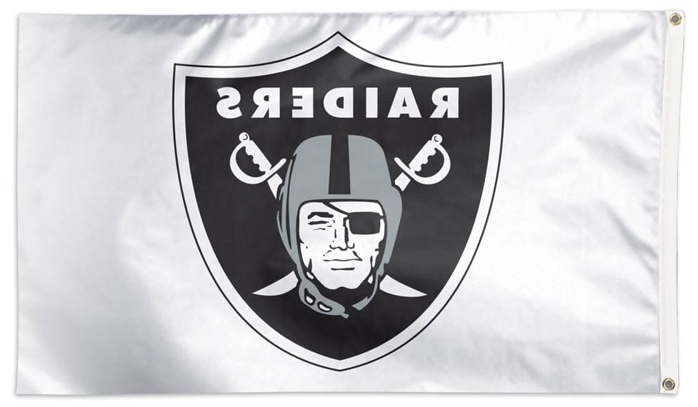 Las Vegas Raiders Flag 3x5 Logo White heartlandflags