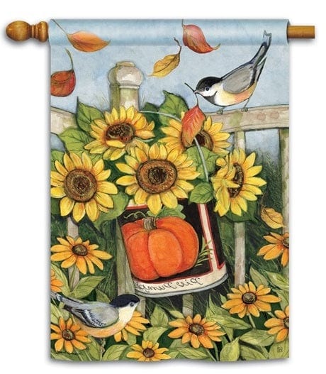 Left For The Birds Flag 2 Sided Vertical Fall House Banner heartlandflags