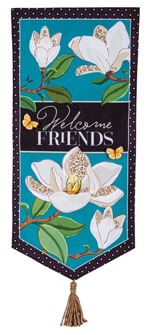 Leopard Magnolia Welcome Long Garden Flag 2 Sided XL heartlandflags