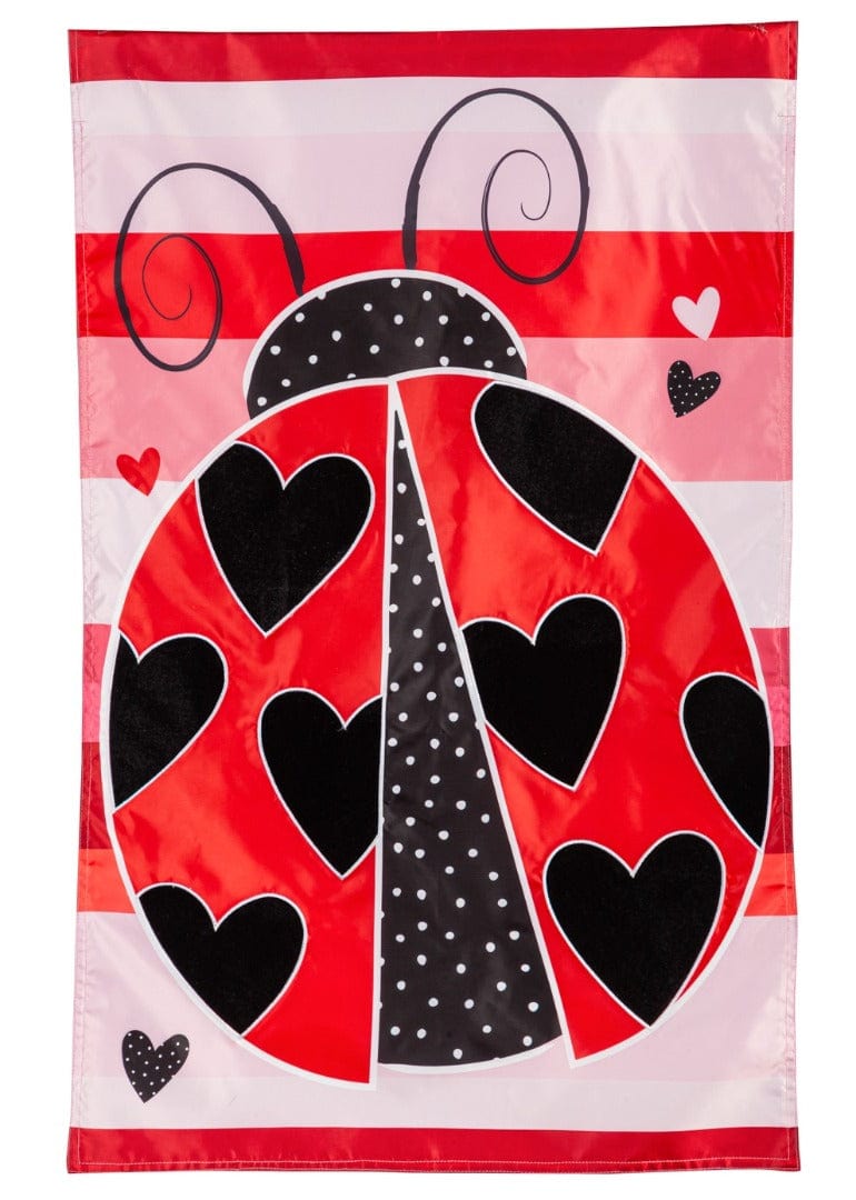 Love Bug Valentine Banner 2 Sided Applique heartlandflags