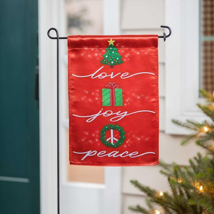 Love Joy Peace Christmas Garden Flag 2 Sided heartlandflags