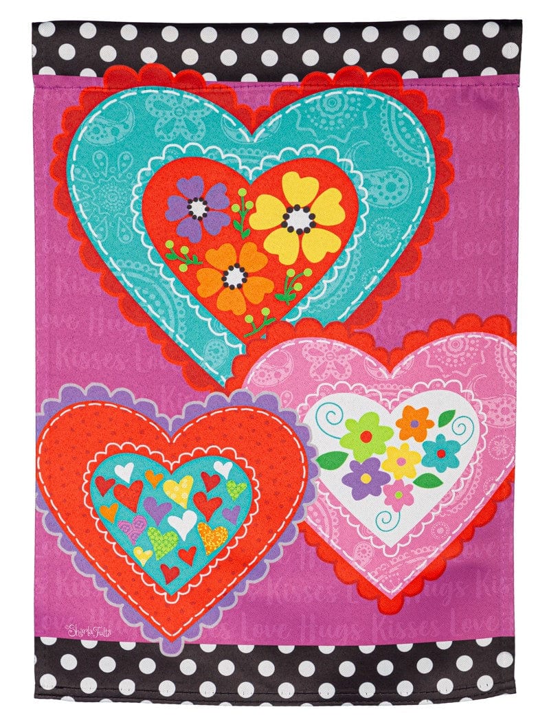 Lovely Hearts Valentine Garden Flag 2 Sided heartlandflags