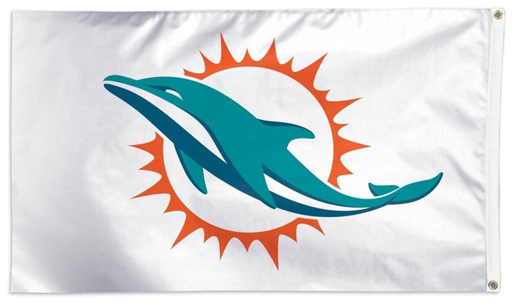 Miami Dolphins Flag 3x5 Logo White heartlandflags