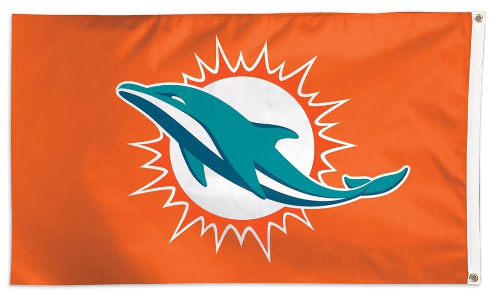 Miami Dolphins Flag 3x5 Orange Logo heartlandflags