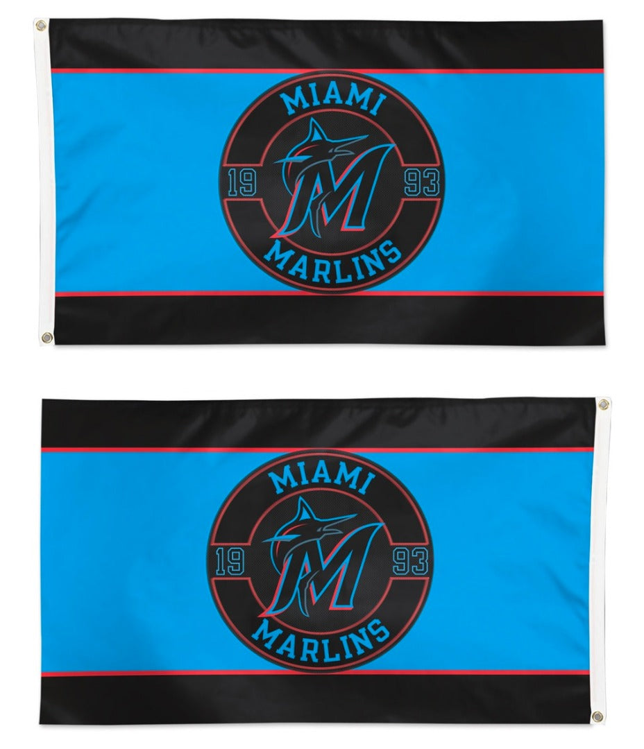 Miami Marlins Embroidered Flag 2 Sided 3x5 heartlandflags