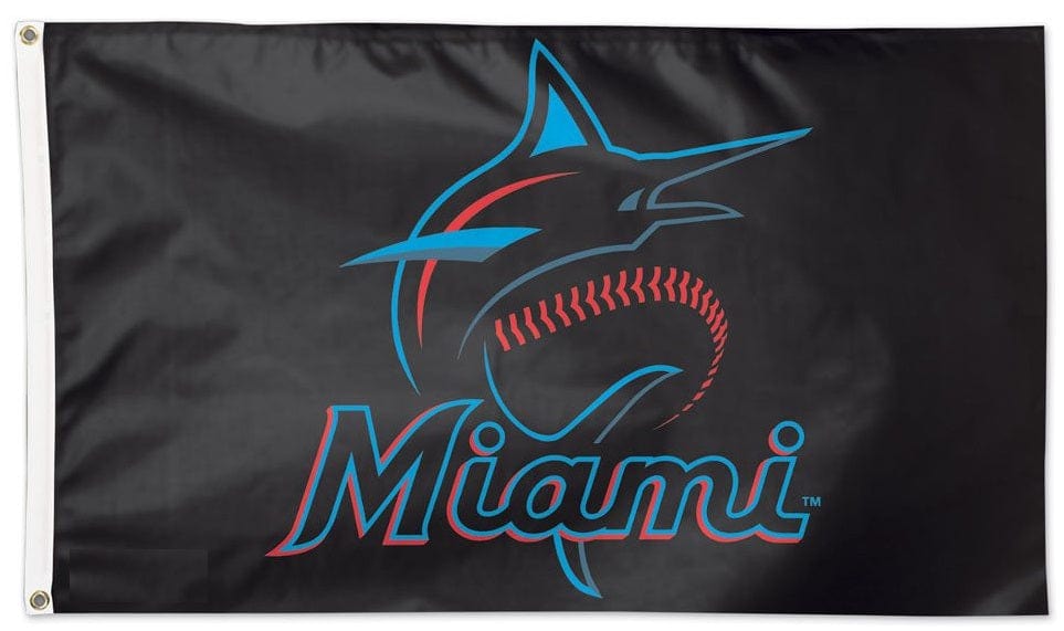 Miami Marlins Flag 3x5 Logo 2 Sided heartlandflags