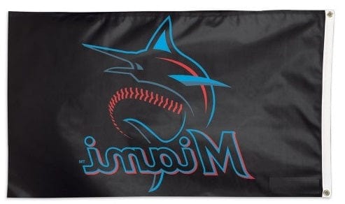 Miami Marlins Flag 3x5 Logo Black heartlandflags