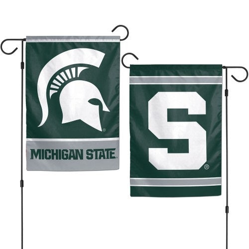 Michigan State Spartans Garden Flag 2 Sided Double Logo heartlandflags