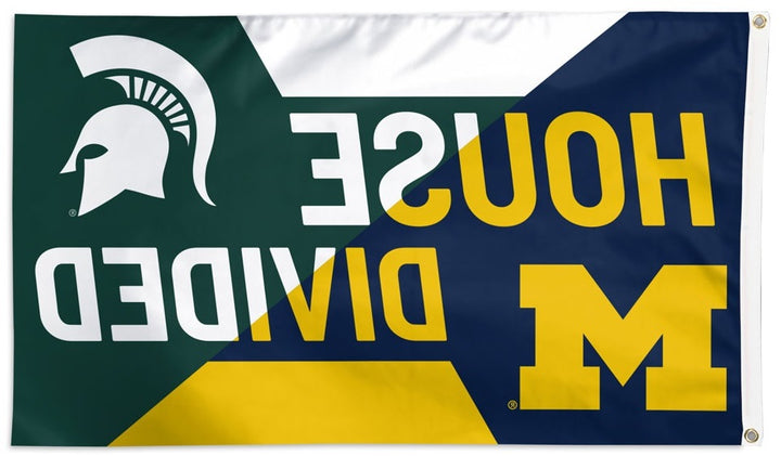 Michigan State vs Michigan House Divided Flag 3x5 Rivalry heartlandflags