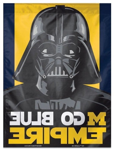 Michigan Wolverines Empire Banner Darth Vader heartlandflags