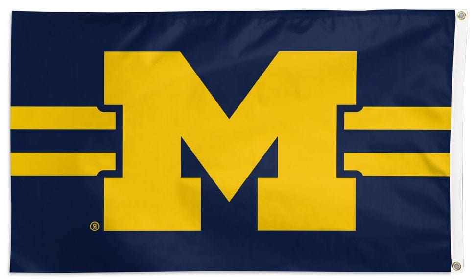 Michigan Wolverines Flag 3x5 Logo Stripe heartlandflags