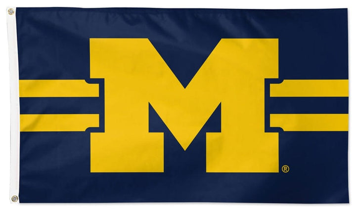 Michigan Wolverines Flag 3x5 Logo Stripe heartlandflags