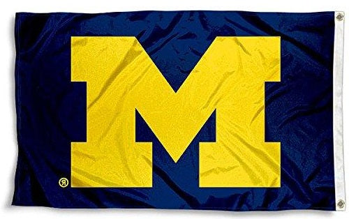 Michigan Wolverines Flag 3x5 Yellow M Logo heartlandflags