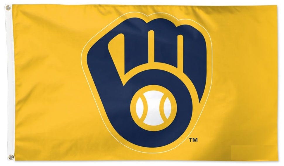 Milwaukee Brewers Flag 3x5 Retro Logo 2 Sided heartlandflags