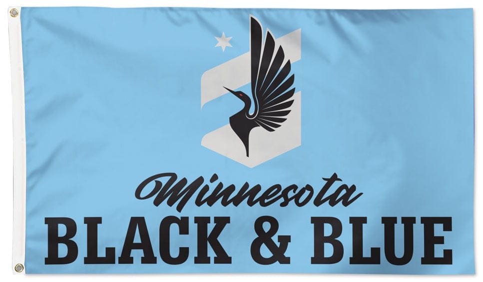 Minnesota United FC Flag 3x5 Black and Blue heartlandflags