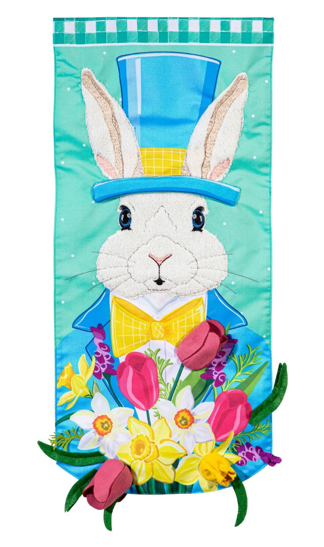 Mister Easter Bunny Long Garden Flag 2 Sided heartlandflags