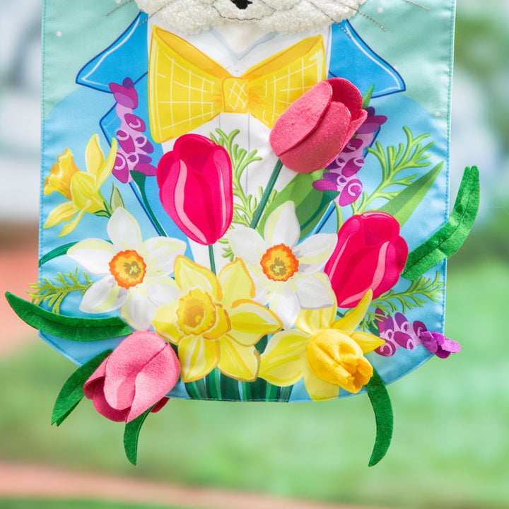 Mister Easter Bunny Long Garden Flag 2 Sided heartlandflags