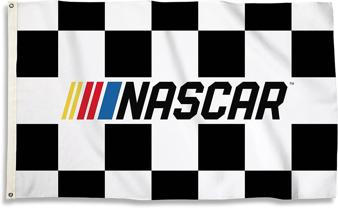 NASCAR Checkered Flag 3x5 With Logo 2 Sided heartlandflags