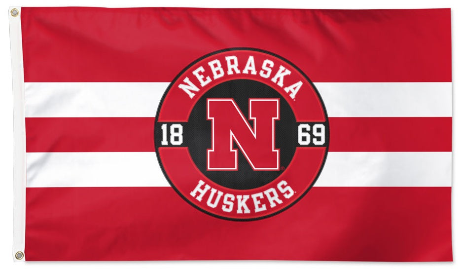 Nebraska Huskers Flag 2 Sided Applique heartlandflags