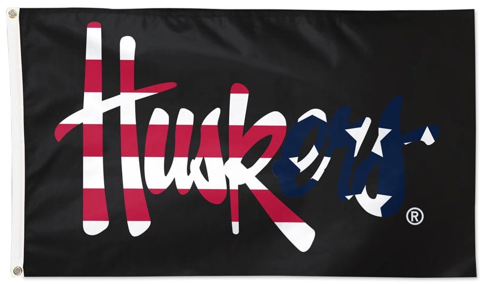 Nebraska Huskers Flag 3x5 Patriotic Red White Blue heartlandflags