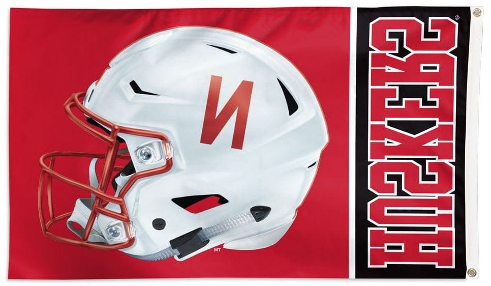 Nebraska Huskers Flag 3x5 White Helmet heartlandflags