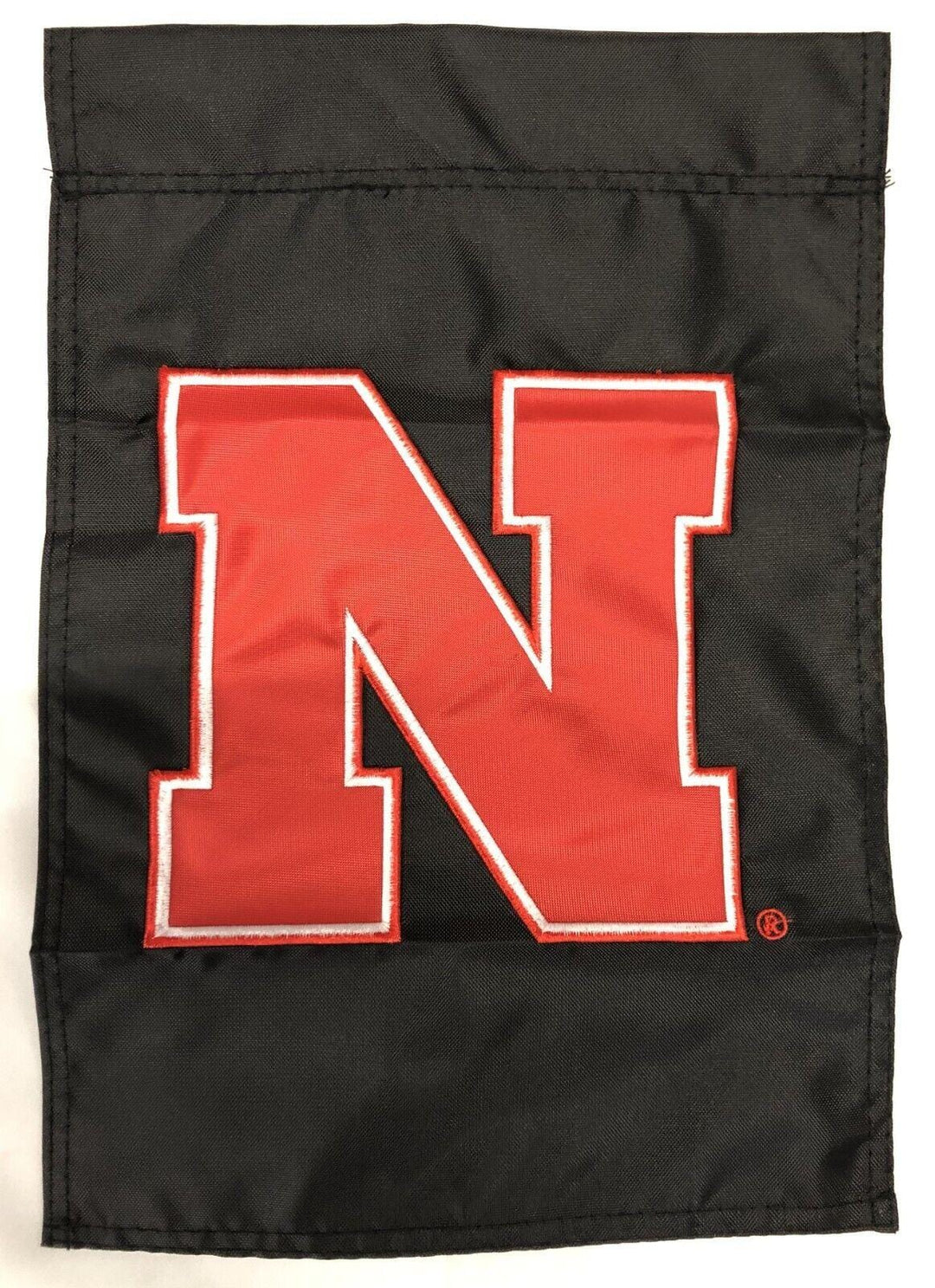 Nebraska Huskers Garden Flag Applique Single Sided heartlandflags