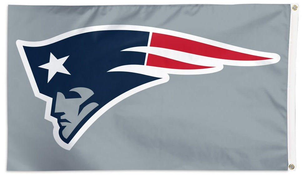 New England Patriots Flag 3x5 Logo Grey heartlandflags