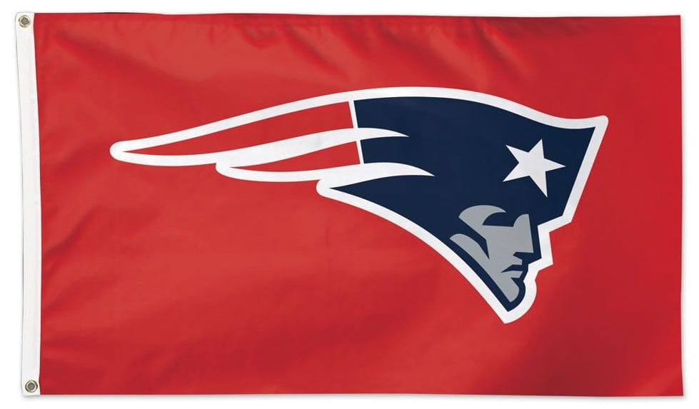 New England Patriots Flag 3x5 Logo on Red heartlandflags