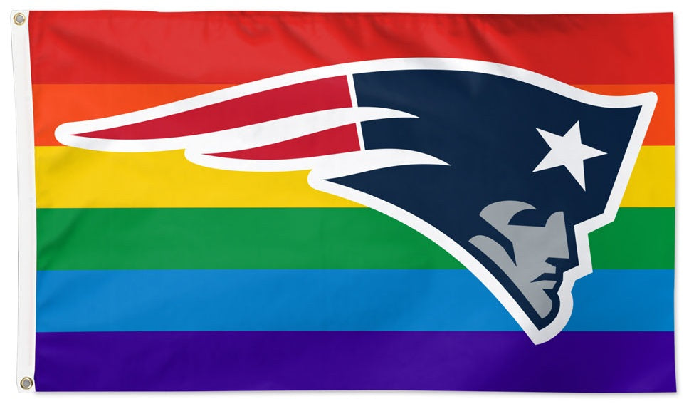 New England Patriots Flag 3x5 Pride Rainbow heartlandflags