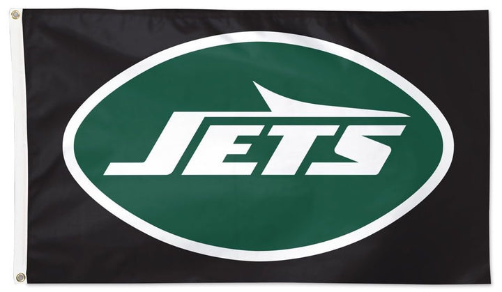 New York Jets Black Flag New Logo 2 Sided 3x5 heartlandflags