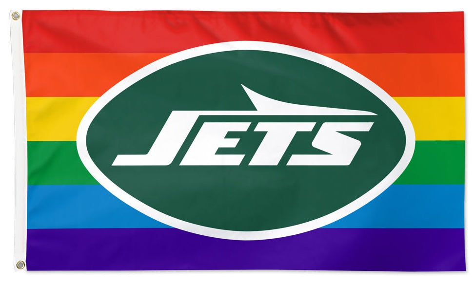 New York Jets Rainbow Flag 3x5 heartlandflags