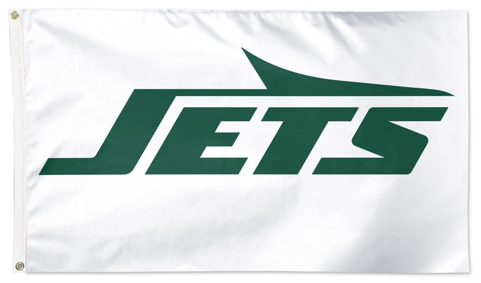 New York Jets White Flag New Logo 2 Sided 3x5 heartlandflags