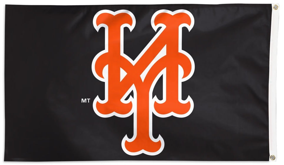 New York Mets Flag 3x5 Black Logo heartlandflags