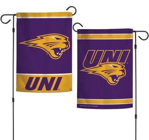 Northern Iowa Panthers 2 Sided Garden Flag UNI Double Logo Design heartlandflags