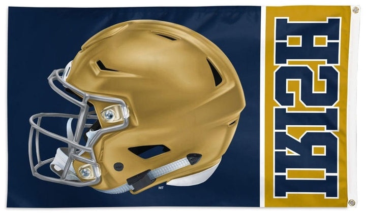 Notre Dame Flag 3x5 Helmet Golden Dome heartlandflags