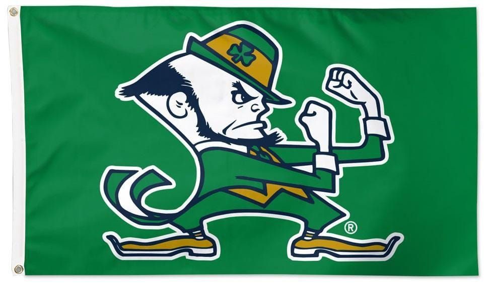 Notre Dame Flag 3x5 Leprechaun Green 2 Sided heartlandflags