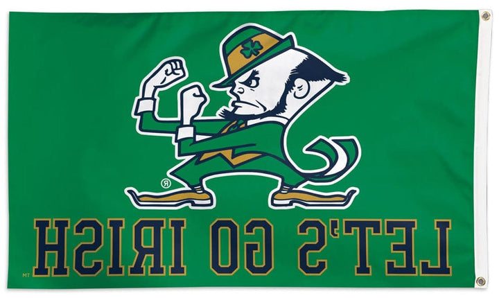 Notre Dame Flag 3x5 Let's Go Irish Green heartlandflags