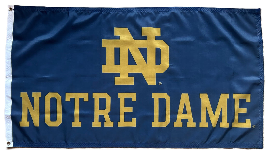 Notre Dame Flag 3x5 ND Dark Gold Logo heartlandflags