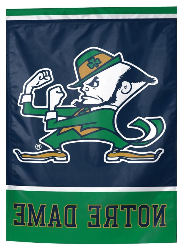 Notre Dame Garden Flag Leprechaun Logo Single Sided heartlandflags