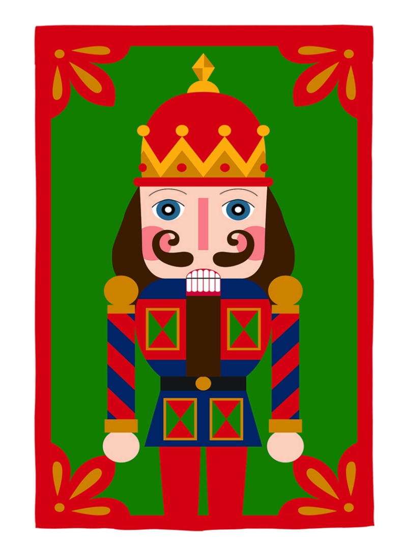 Nutcracker Christmas Garden Flag 2 Sided Applique heartlandflags