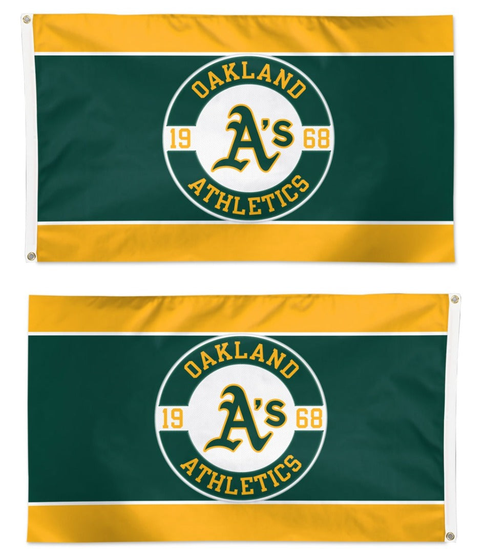 Oakland Athletics Embroidered Flag 2 Sided 3x5 heartlandflags