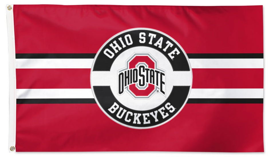 Ohio State Buckeyes Applique Flag 2 Sided 3x5 heartlandflags