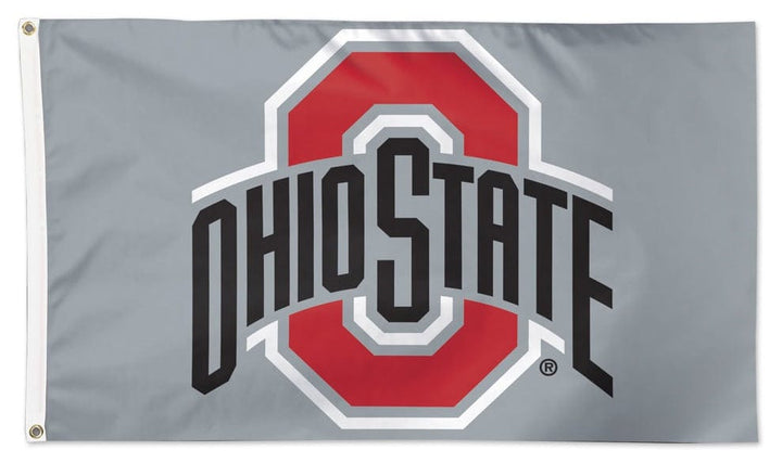 Ohio State Buckeyes Flag 3x5 Grey heartlandflags