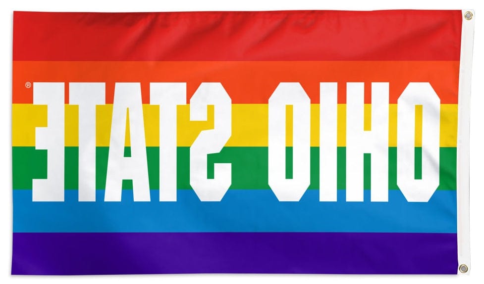 Ohio State Buckeyes Flag 3x5 Pride Rainbow heartlandflags