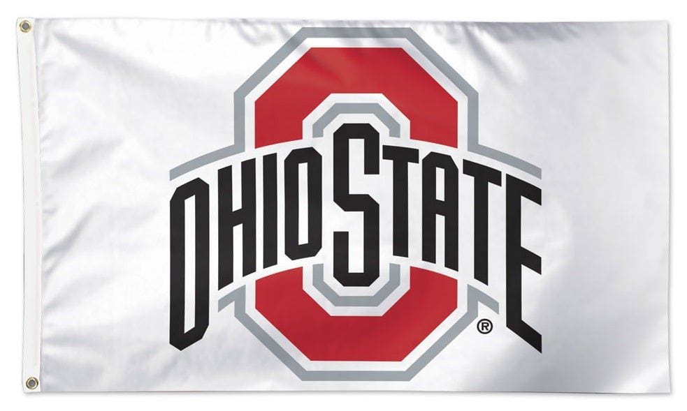 Ohio State Buckeyes Flag 3x5 White 2 Sided heartlandflags