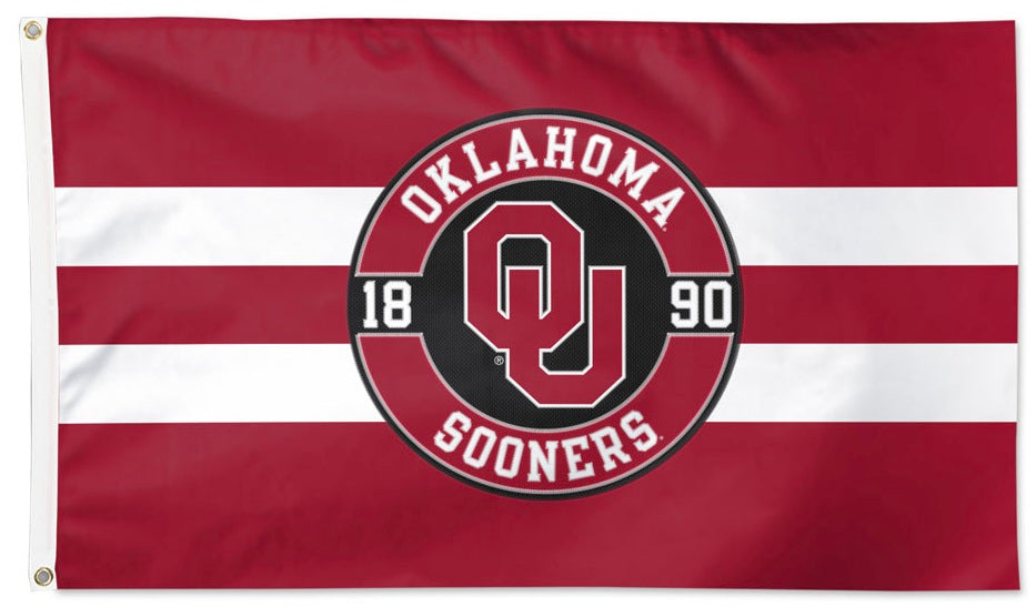 Oklahoma Sooners Applique Flag 2 Sided 3x5 heartlandflags