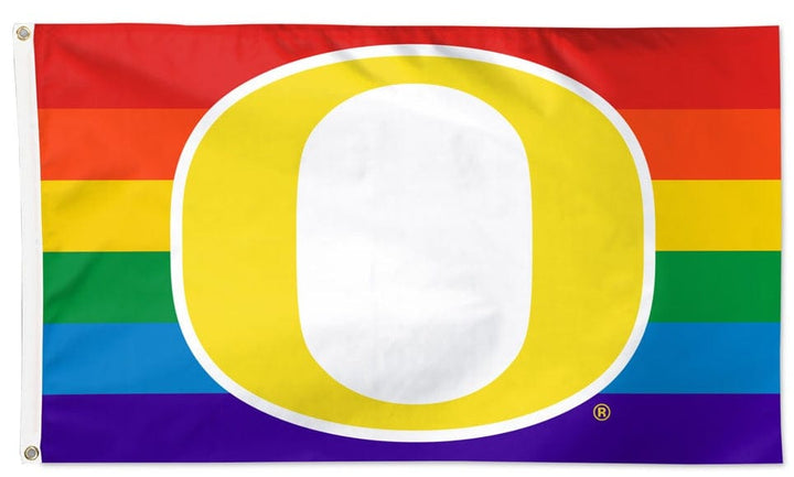 Oregon Ducks Flag 3x5 Pride Rainbow heartlandflags