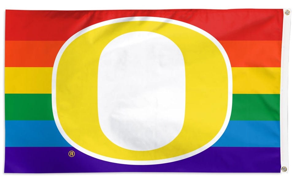 Oregon Ducks Flag 3x5 Pride Rainbow heartlandflags